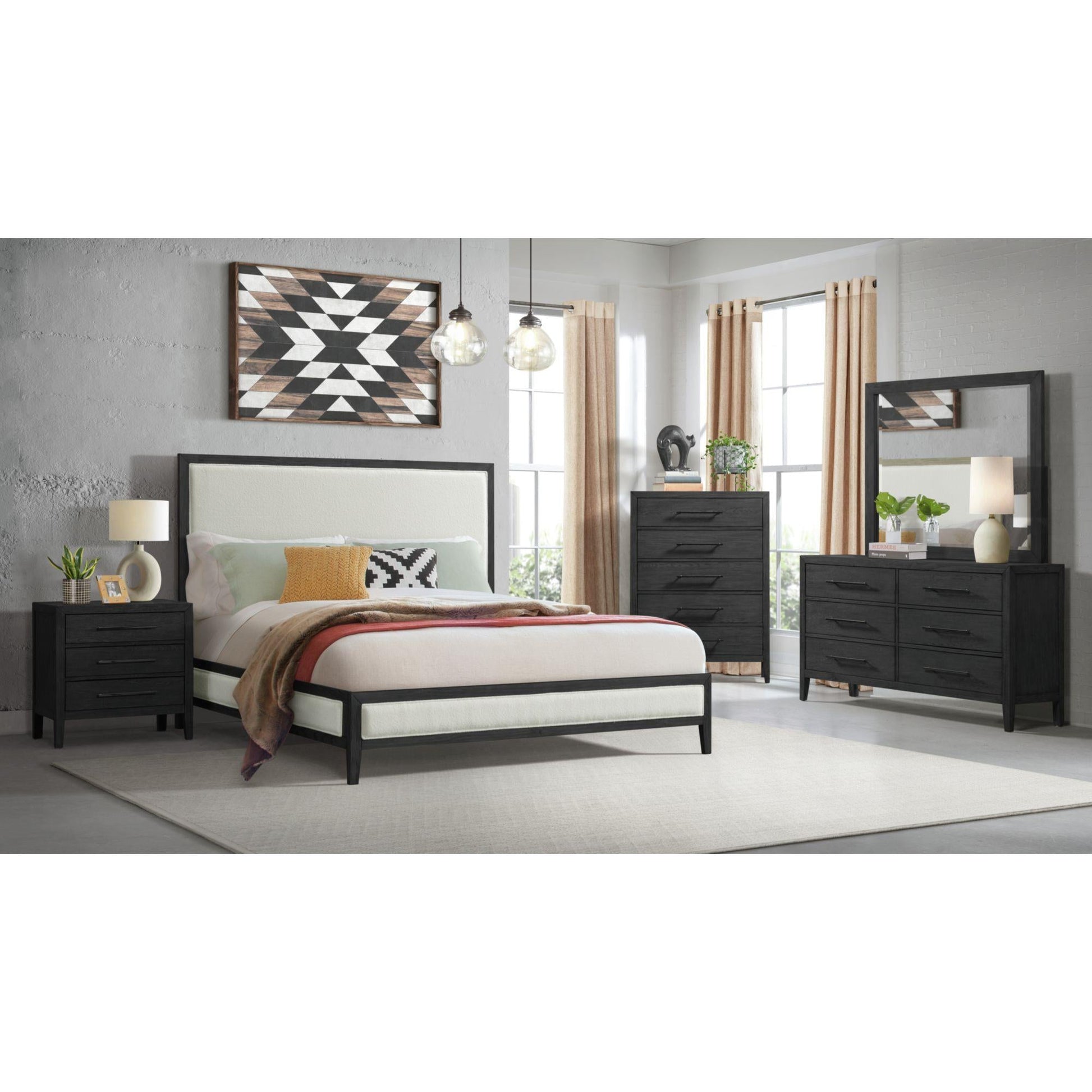 Elements International Versailles Contemporary B - 3690 - 8W - QB1 Queen Panel Bed - American Furniture of Slidell