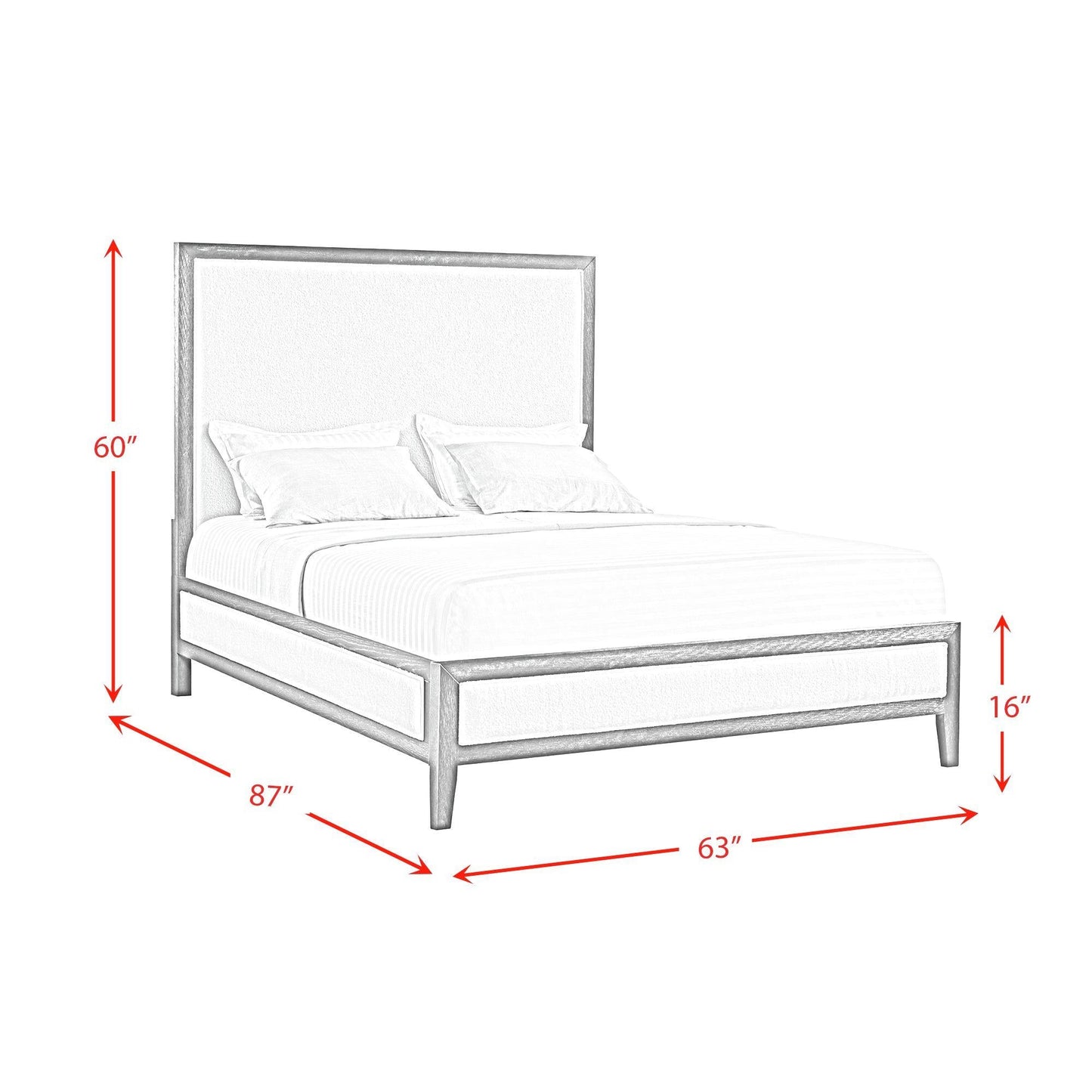 Elements International Versailles Contemporary B - 3690 - 8W - QB1 Queen Panel Bed - American Furniture of Slidell