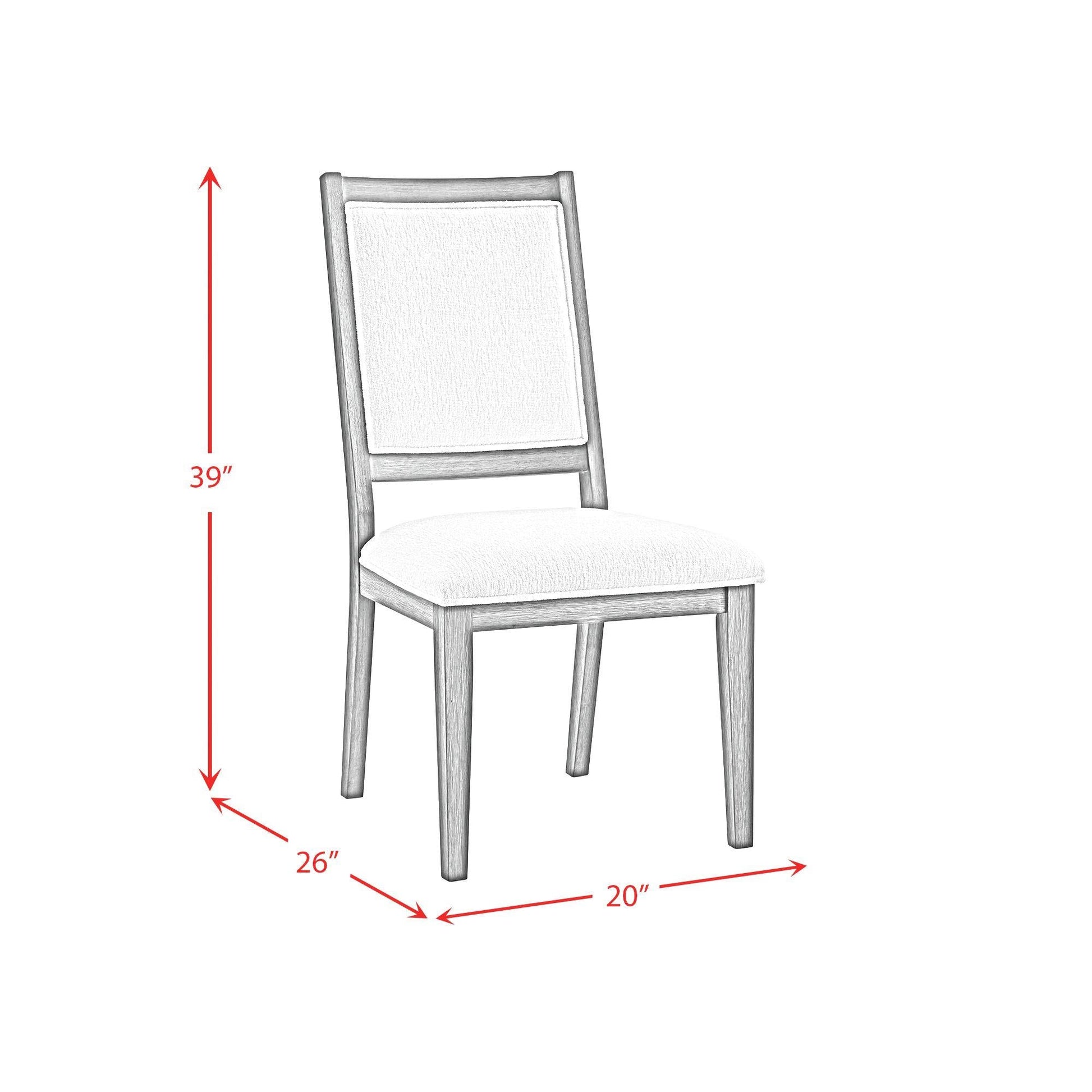 Elements International Versailles Contemporary D - 3690 - 6 - SC1 Square Back Dining Chair - American Furniture of Slidell