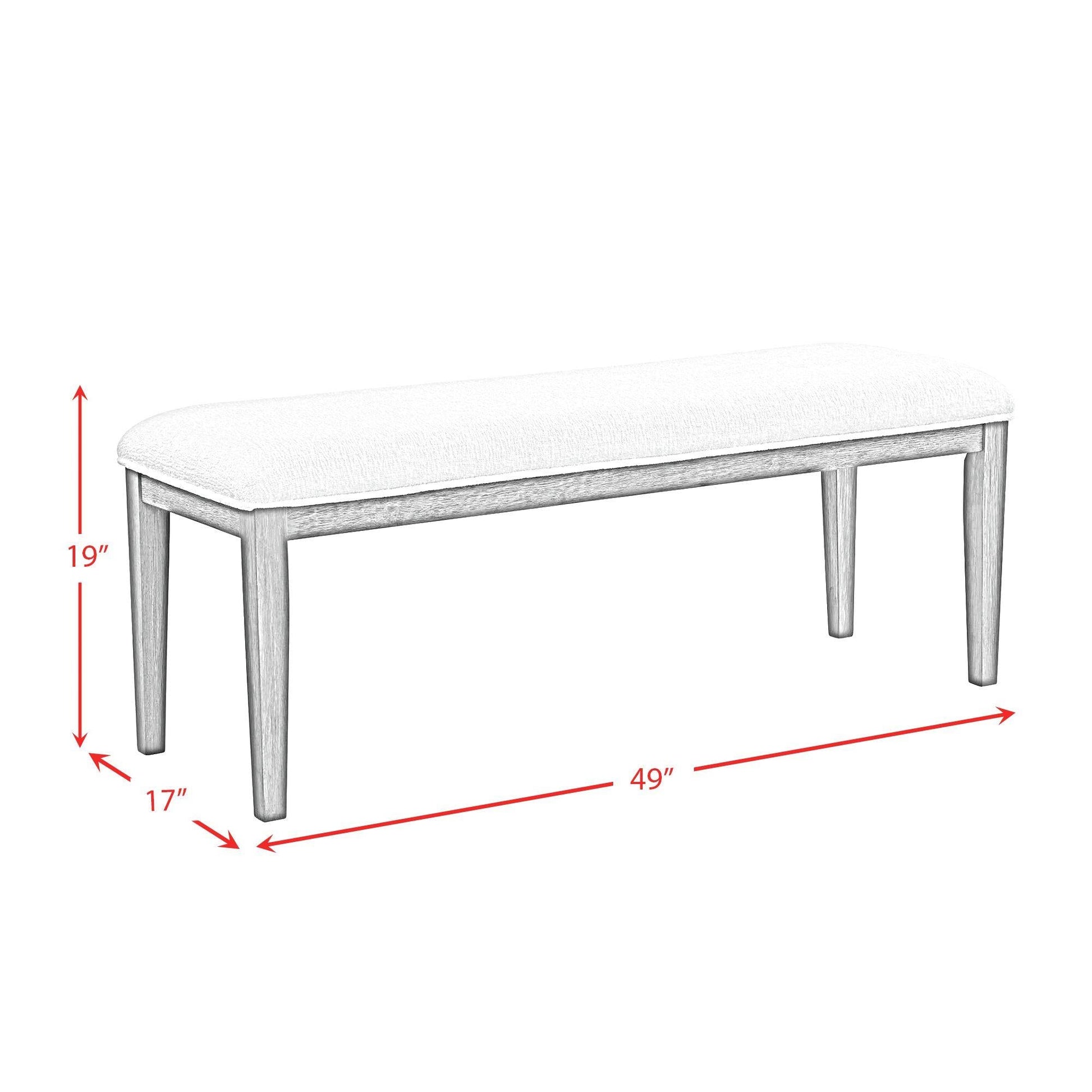 Elements International Versailles Contemporary D - 3690 - 8 - BN Dining Bench - American Furniture of Slidell