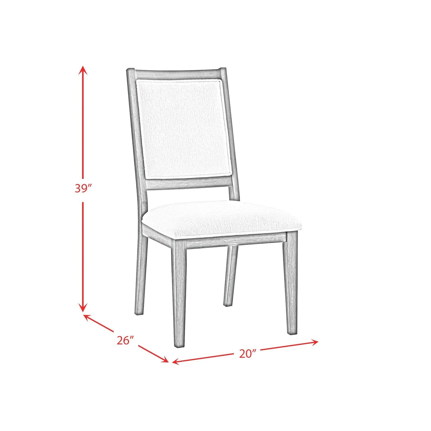 Elements International Versailles Contemporary D - 3690 - 8 - SC1 Square Back Dining Chair - American Furniture of Slidell