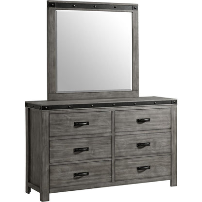 Elements International Wade 6 - Drawer Kids Dresser with Mirror WE650DRMR - American Furniture of Slidell