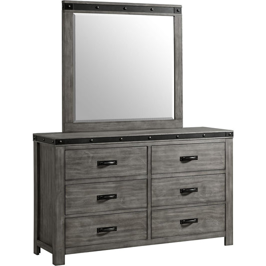 Elements International Wade 6 - Drawer Kids Dresser with Mirror WE650DRMR - American Furniture of Slidell