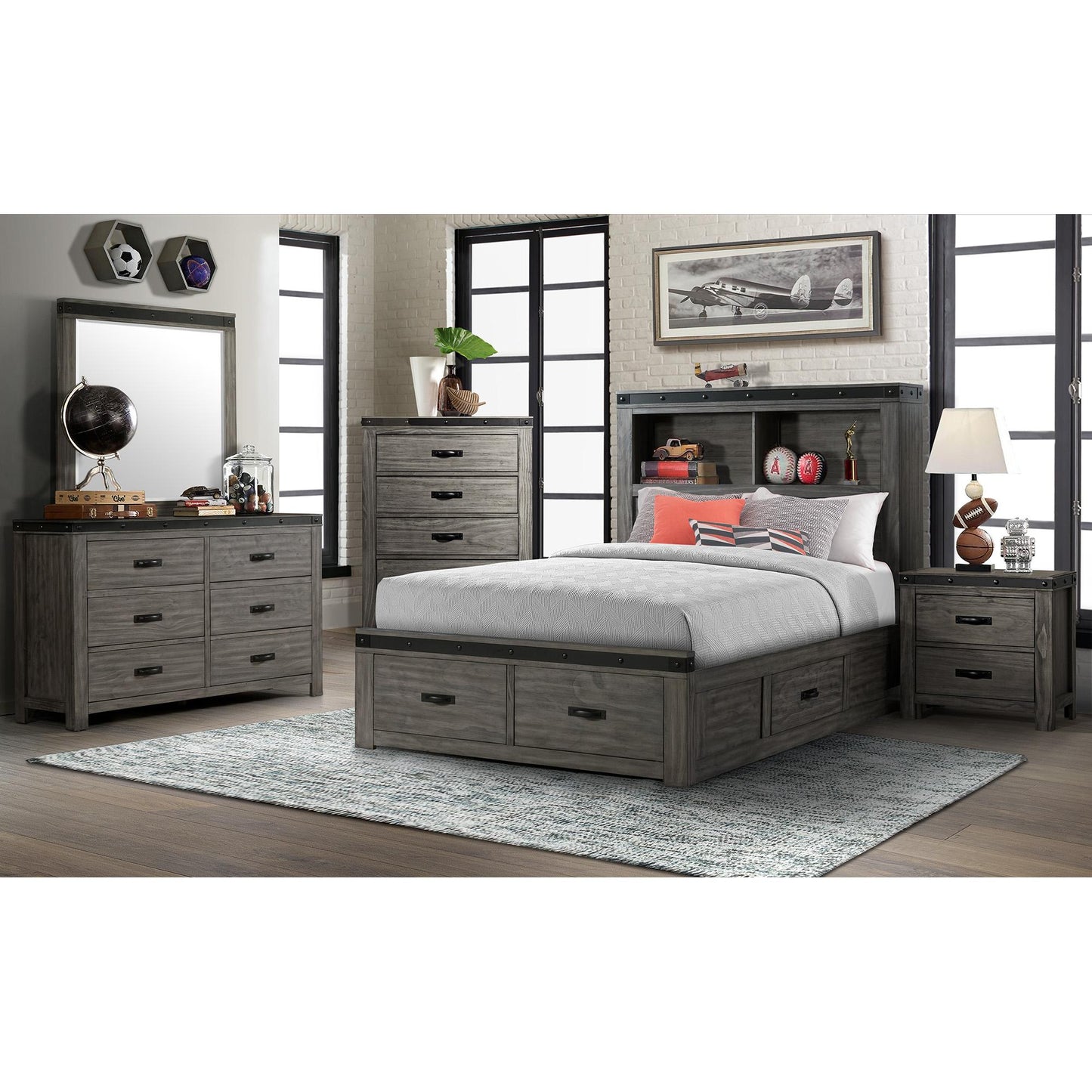 Elements International Wade 6 - Drawer Kids Dresser with Mirror WE650DRMR - American Furniture of Slidell