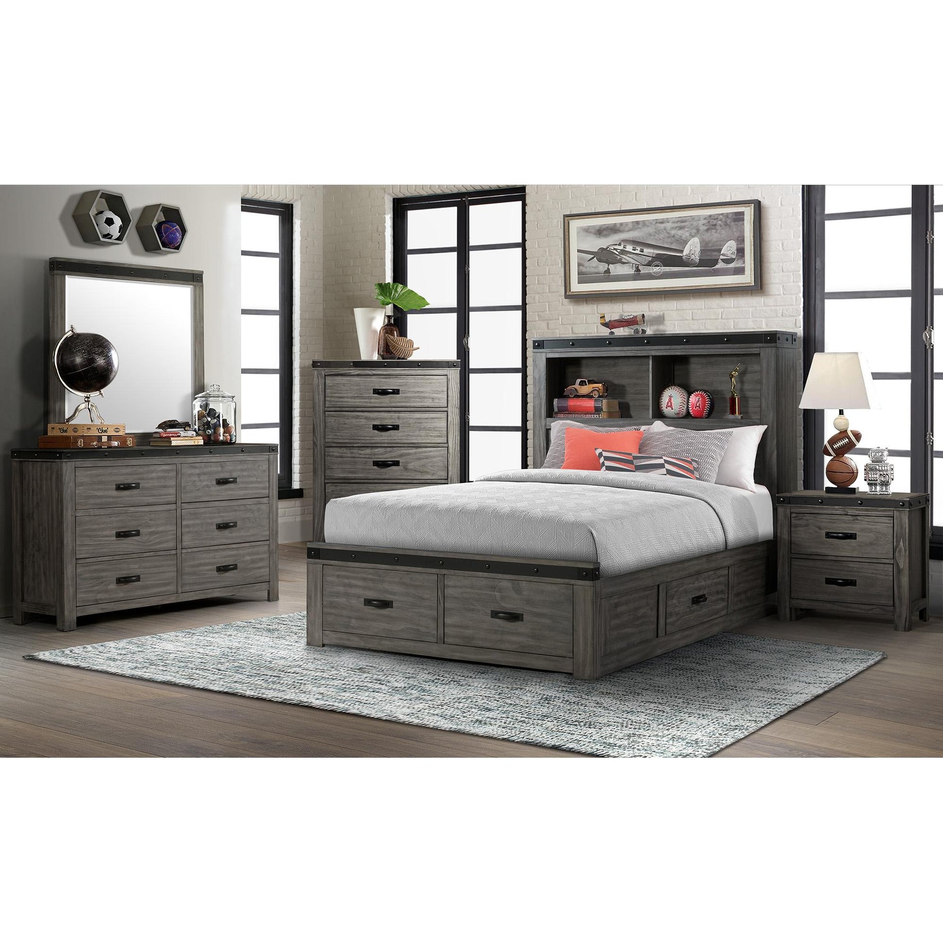Elements International Wade 6 - Drawer Kids Dresser with Mirror WE650DRMR - American Furniture of Slidell