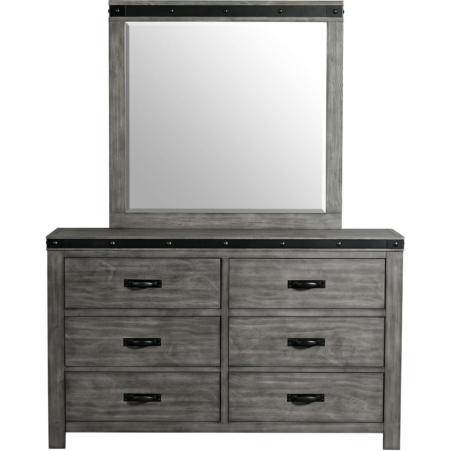 Elements International Wade 6 - Drawer Kids Dresser with Mirror WE650DRMR - American Furniture of Slidell