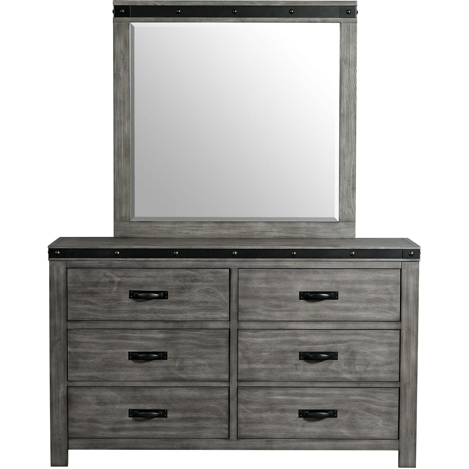 Elements International Wade 6 - Drawer Kids Dresser with Mirror WE650DRMR - American Furniture of Slidell