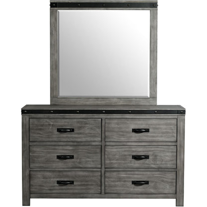 Elements International Wade 6 - Drawer Kids Dresser with Mirror WE650DRMR - American Furniture of Slidell