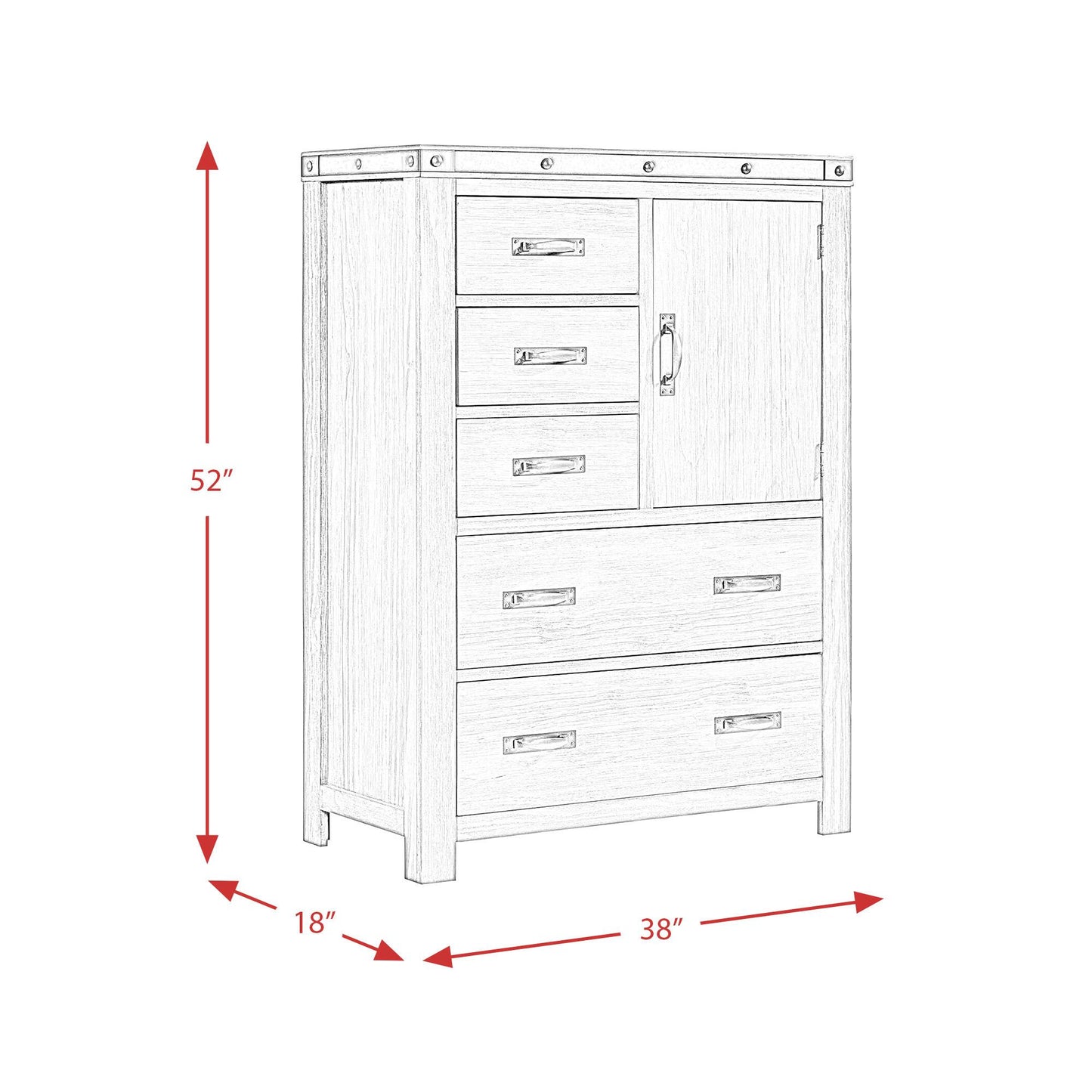 Elements International Wade WE600DC Gentleman's Chest - American Furniture of Slidell