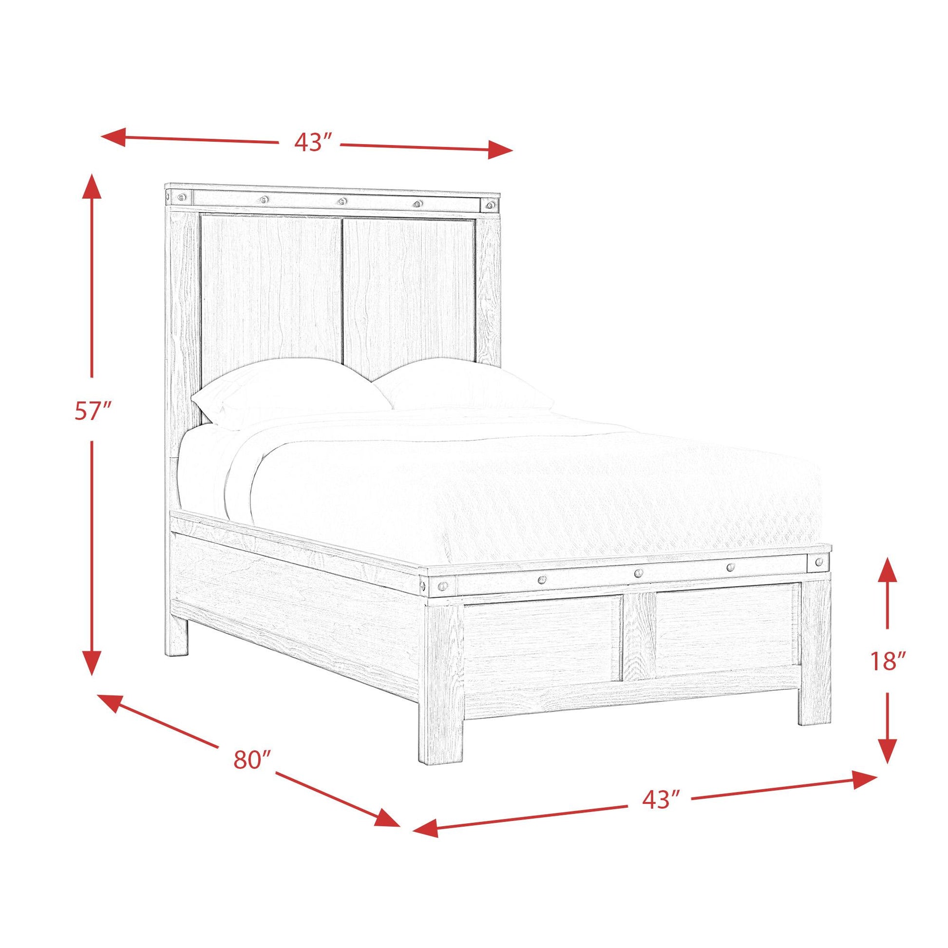 Elements International Wade WE670TB Twin Panel Bed - American Furniture of Slidell