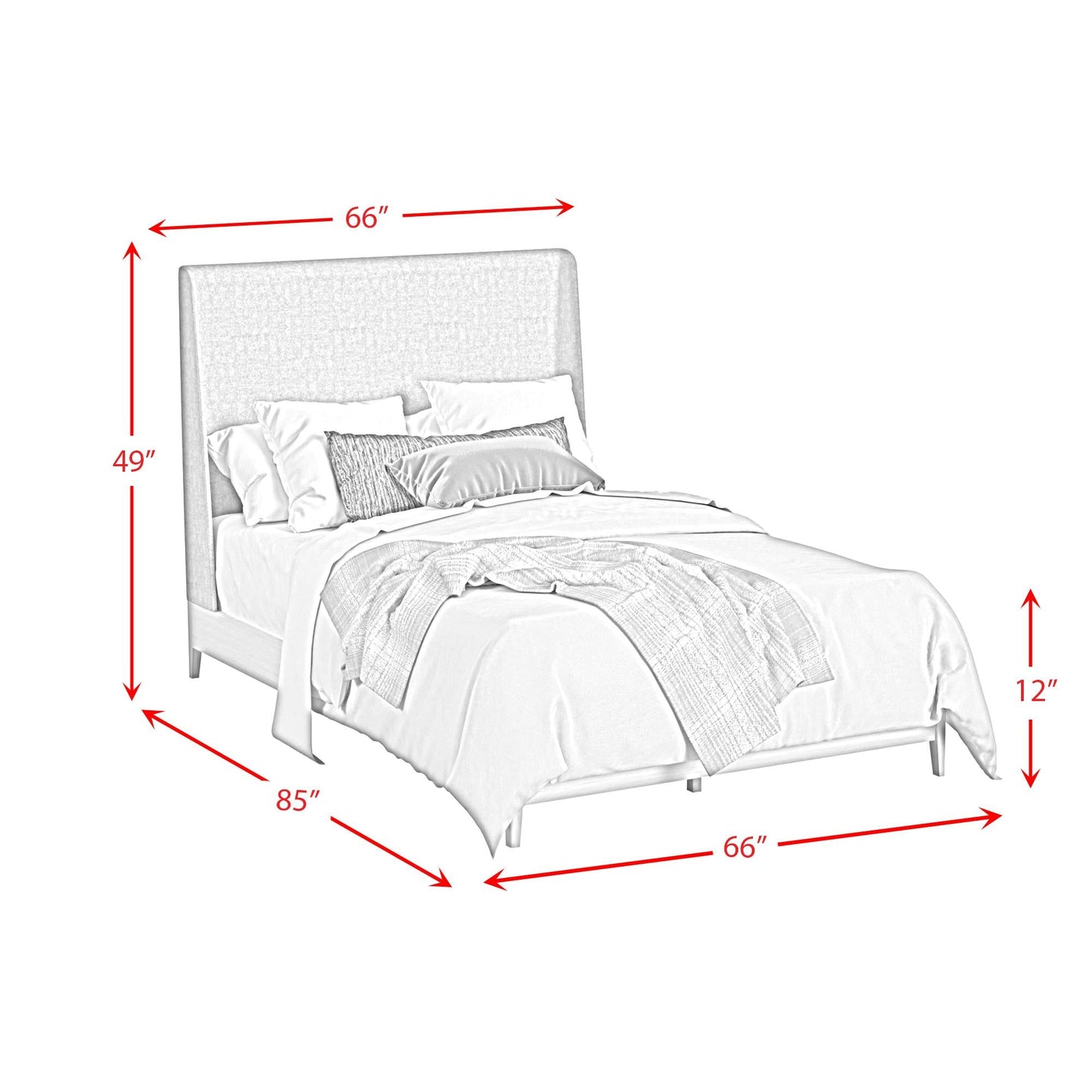 Elements International Westland B - 13000 - 6 - QUB Queen Upholstered Bed - American Furniture of Slidell
