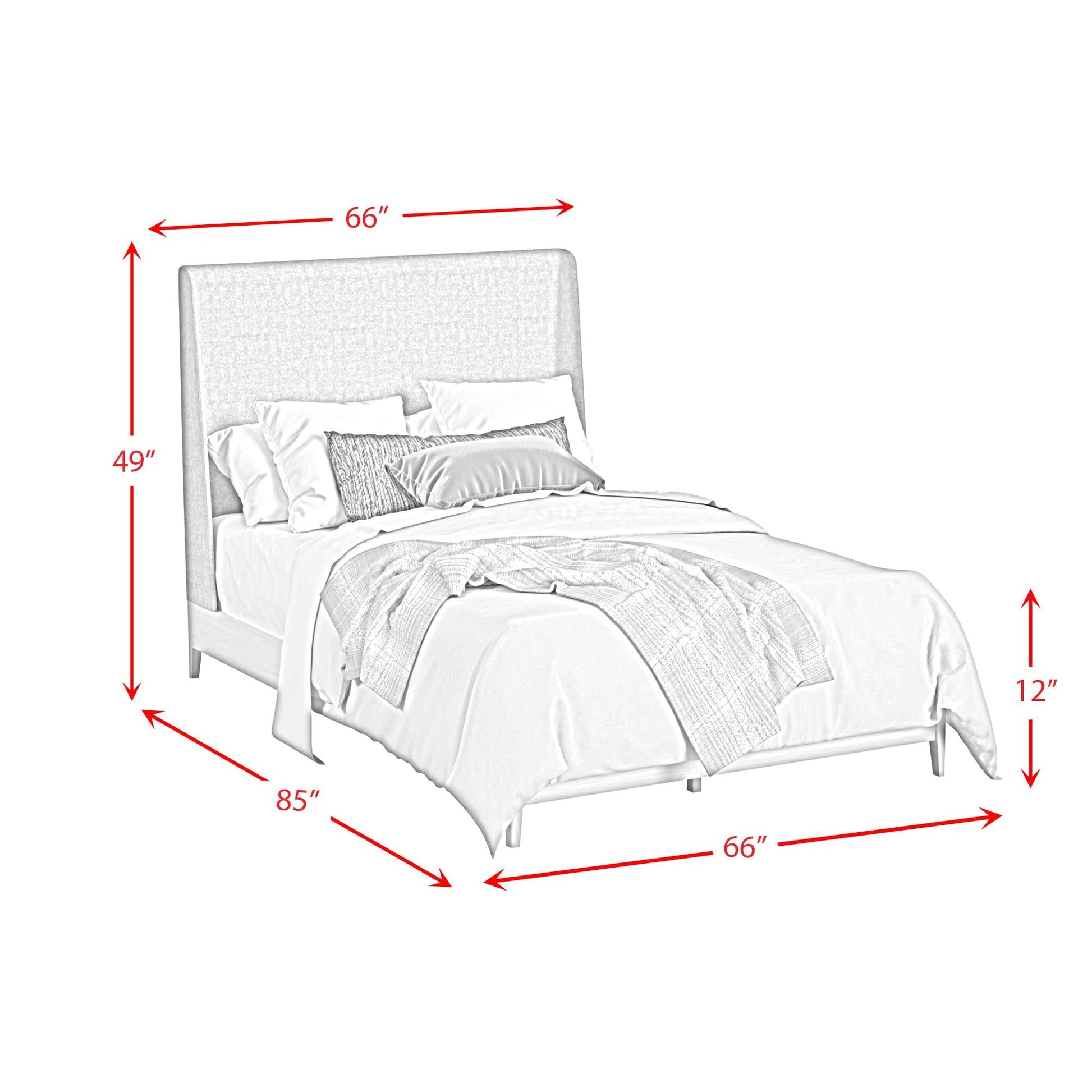 Elements International Westland B - 13000 - 6 - QUB Queen Upholstered Bed - American Furniture of Slidell