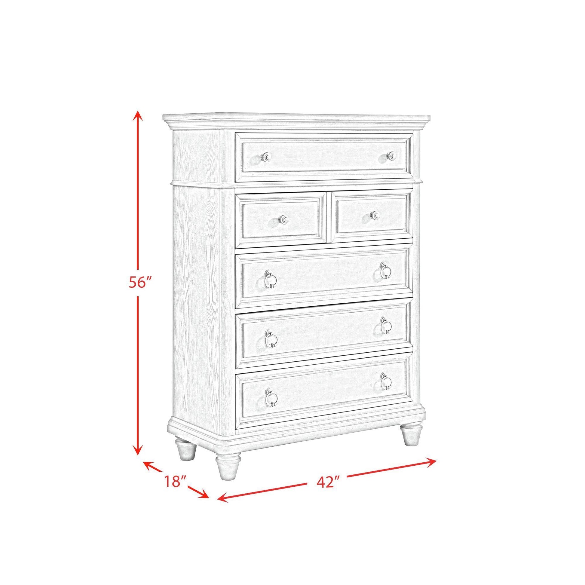 Elements International Whit - Ash B - 11360 - 3 - CH1 5 - Drawer Chest - American Furniture of Slidell