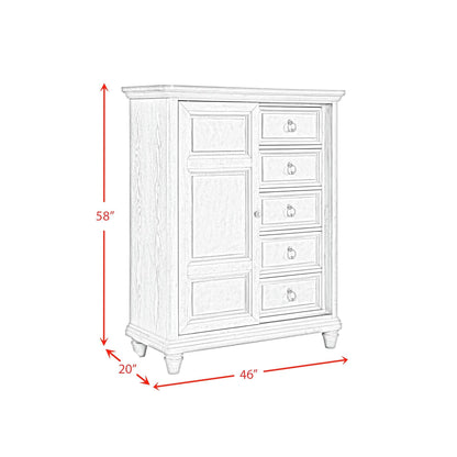 Elements International Whit - Ash B - 11360 - 3 - CH2 5 - Drawer Door Chest - American Furniture of Slidell