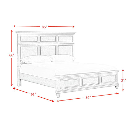 Elements International Whit - Ash B - 11360 - 3 - KB King Panel Bed - American Furniture of Slidell