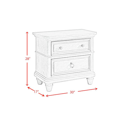Elements International Whit - Ash B - 11360 - 3 - NS 2 - Drawer Nightstand - American Furniture of Slidell