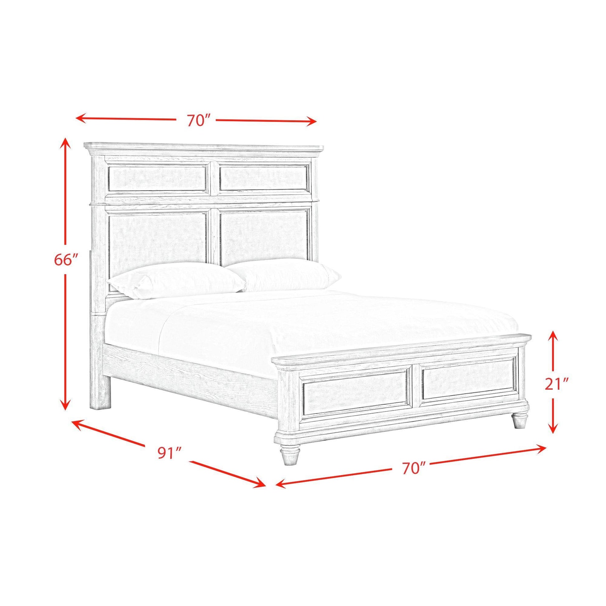 Elements International Whit - Ash B - 11360 - 3 - QB Queen Panel Bed - American Furniture of Slidell