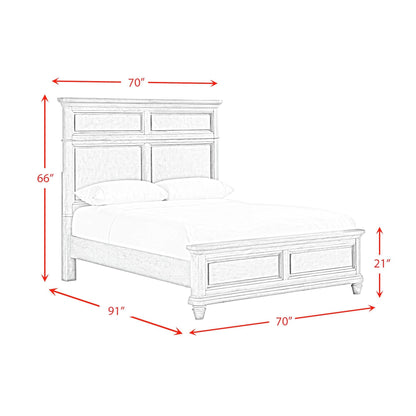 Elements International Whit - Ash B - 11360 - 3 - QB Queen Panel Bed - American Furniture of Slidell