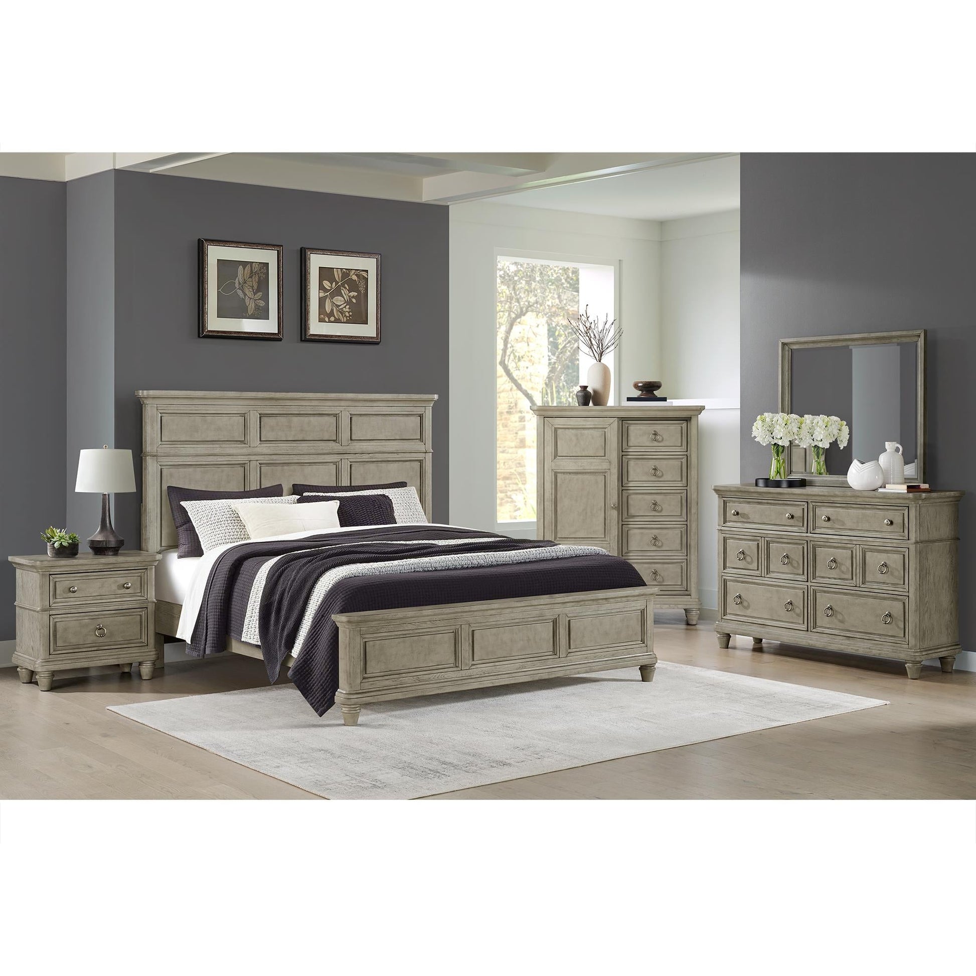 Elements International Whit - Ash B - 11360 - 3 - QB Queen Panel Bed - American Furniture of Slidell