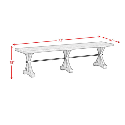 Elements International Yellowstone D - 12830 - 3 - BN Dining Bench - American Furniture of Slidell