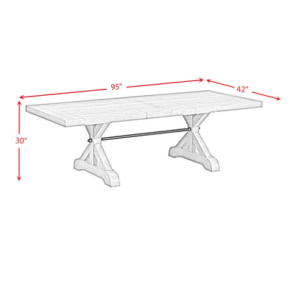 Elements International Yellowstone D - 12830 - 3 - DT Dining Table - American Furniture of Slidell