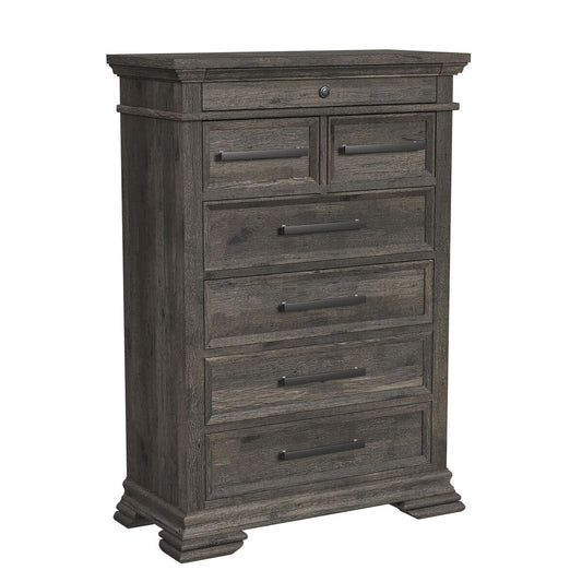 Elements - Park Ridge 6 - Drawer Chest - Charcoal - American Furniture of Slidell