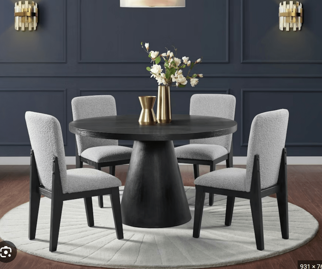 Elements - Portland Dining Table/4 chairs - BLK - American Furniture of Slidell