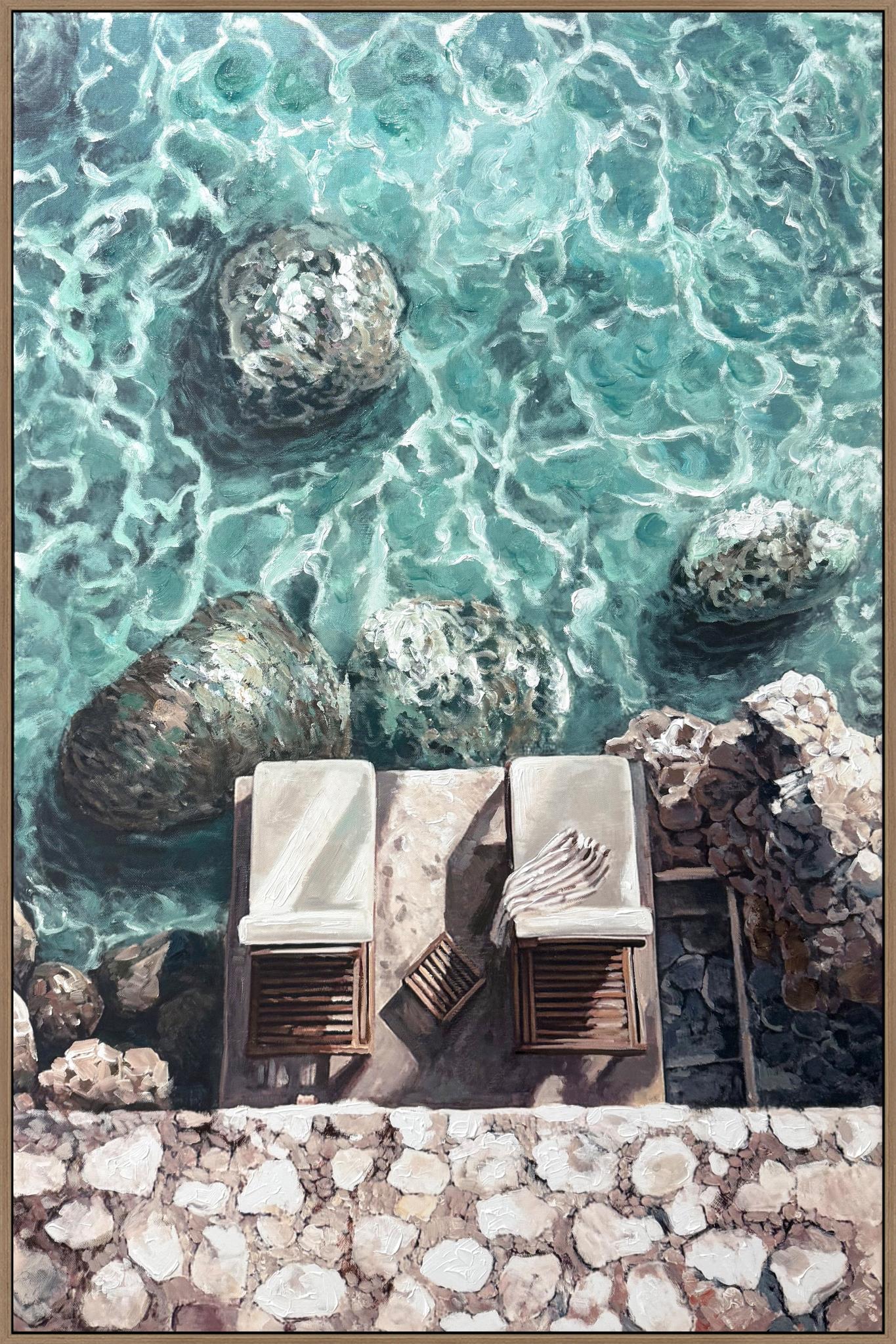 SC2732B "Cove Reverie II" Hand-Embellished Canvas in Frame