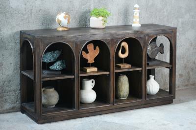 Florence Open Display w/Adj Shelf 62.6x17.3x33.1"H (159x44x84cm) TEA BROWN - American Furniture of Slidell