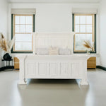 Chalet King Panel Bed Nero White Vintage LLC