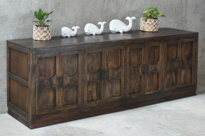 Hairloom Long Low Sideboard 8 Doors 86.2x20.1x31.1"H (219x51x79cm) EBONY - American Furniture of Slidell