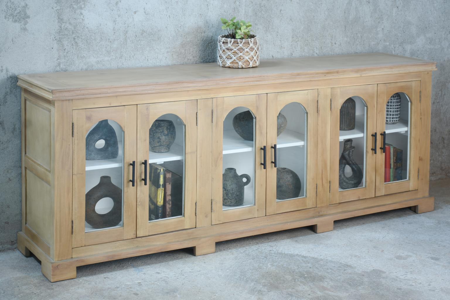 Hunter Credenza 6GD (CAB653) 85 x 18.1 x 33.5 - SAND (color in picture varies) - American Furniture of Slidell