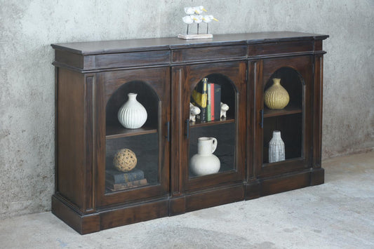 Kingman Glazed Credenza (CAB663) 69.2 x 16.1 x 40.1 - EBONY (color varies in picture) - American Furniture of Slidell