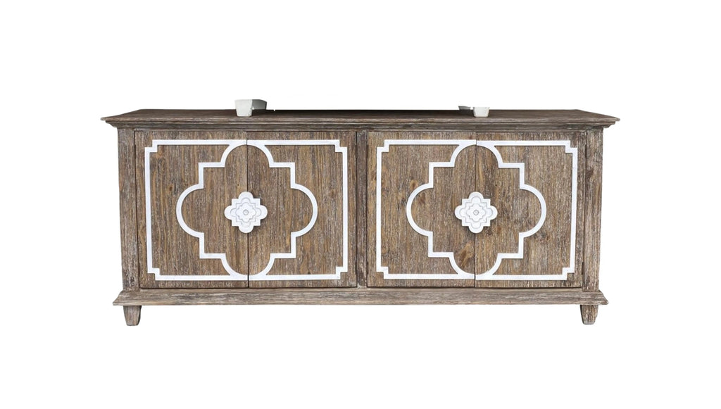 Lilly Console 4 Door Whear Pure White Vintage LLC