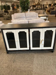 Liza console Black & White Solid Brazilian Pine Console (70in x 38in) Vintage LLC