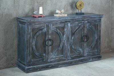 Luna Credenza 4Panel doors 70.5x16.1x38.2"H (179x41x97cm) EBONY - American Furniture of Slidell