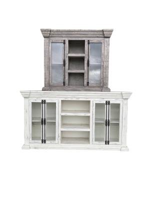 Maverick 2 Door Buffet w/ Glass in Sandstone - American Furniture of Slidell