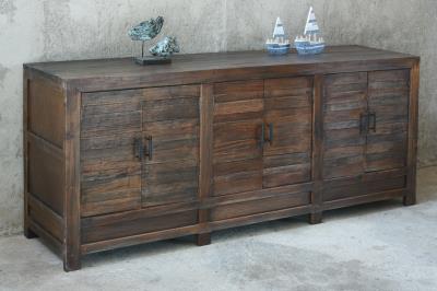 Modern Credenza 6Panel Doors 80.7x20.1x33.8"H (205x51x86cm) tea brown - American Furniture of Slidell