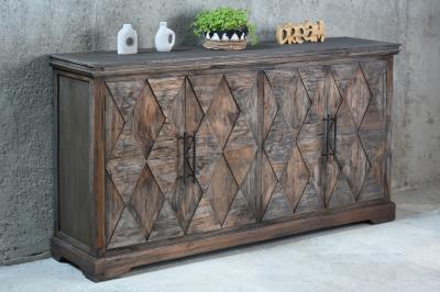NEW Diamond Credenza 4Diamond Moulded Doors 72x16.8x38.2"H (183x43x97cm) TEA BROWN - American Furniture of Slidell
