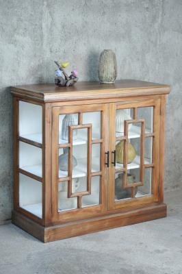 NEW Magnolia Glazed Curio 2GD w/ Mouldings 42.5x17.7x39.7"H (108x45x101cm) SAND - American Furniture of Slidell