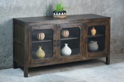 NEW Urban Glz Sdboard 3GD Bar Handls Wd Legs 60.2x20.1x33.8"H 153x51x86cm ESPRESSO - American Furniture of Slidell