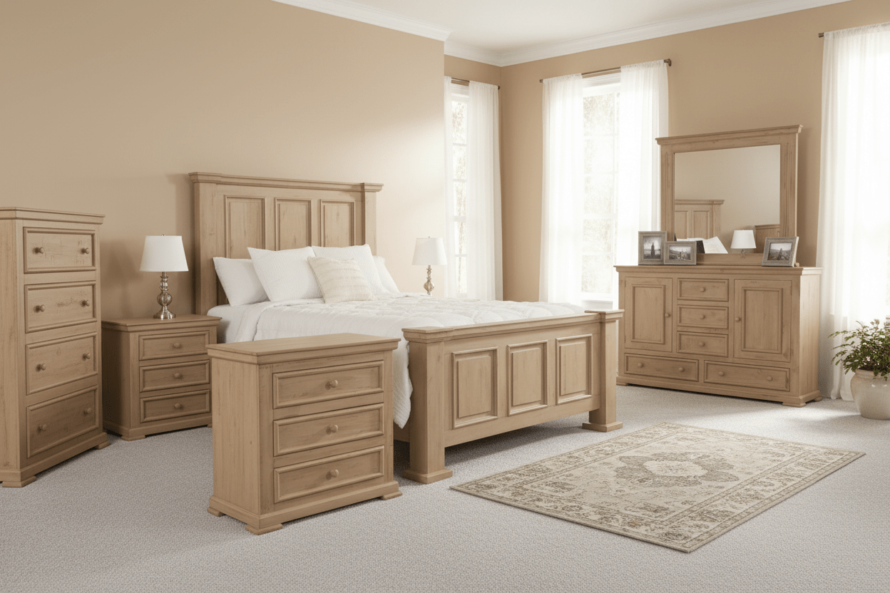 Nina KingBed, Dresser/Chest in Latte - American Furniture of Slidell