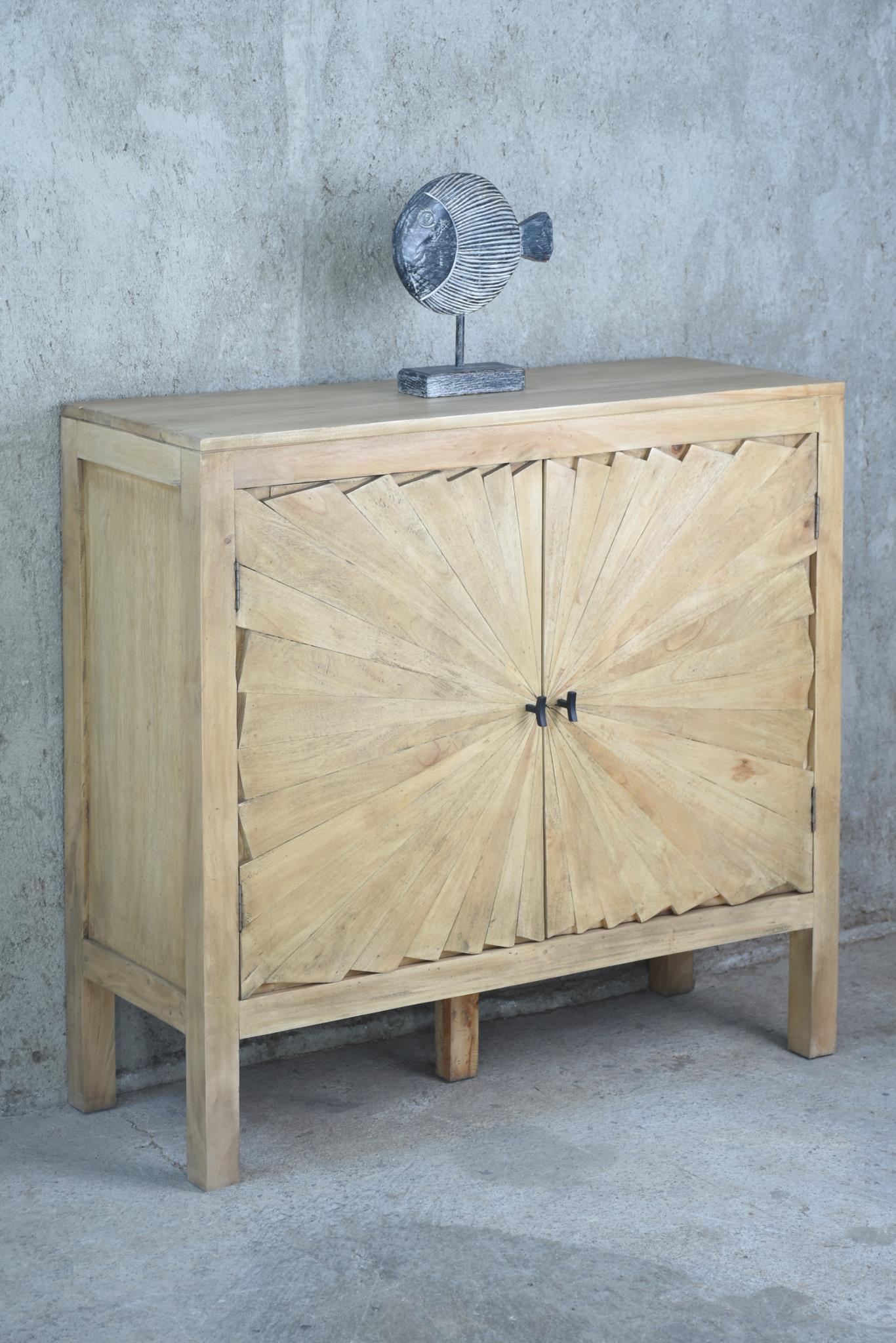 Nuevo Starburst Cabinet 2Doors Wood Legs (CAB308SO) 41 x 15 x 38.6 - SAND (color varies in picture) - American Furniture of Slidell
