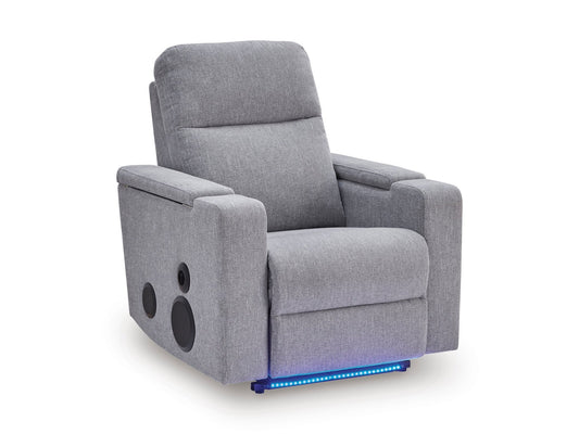 PC9930642A PINELAND GLIDER PWR REC W/AUDIO SYSTEM - PEWTER - American Furniture of Slidell