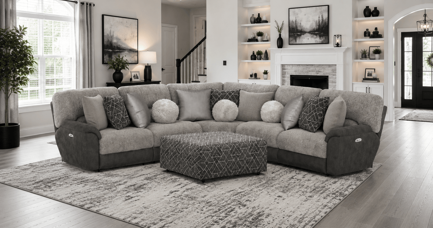 Rendezvous 274 - 5 PC Power Reclining Sectional - American Furniture of Slidell