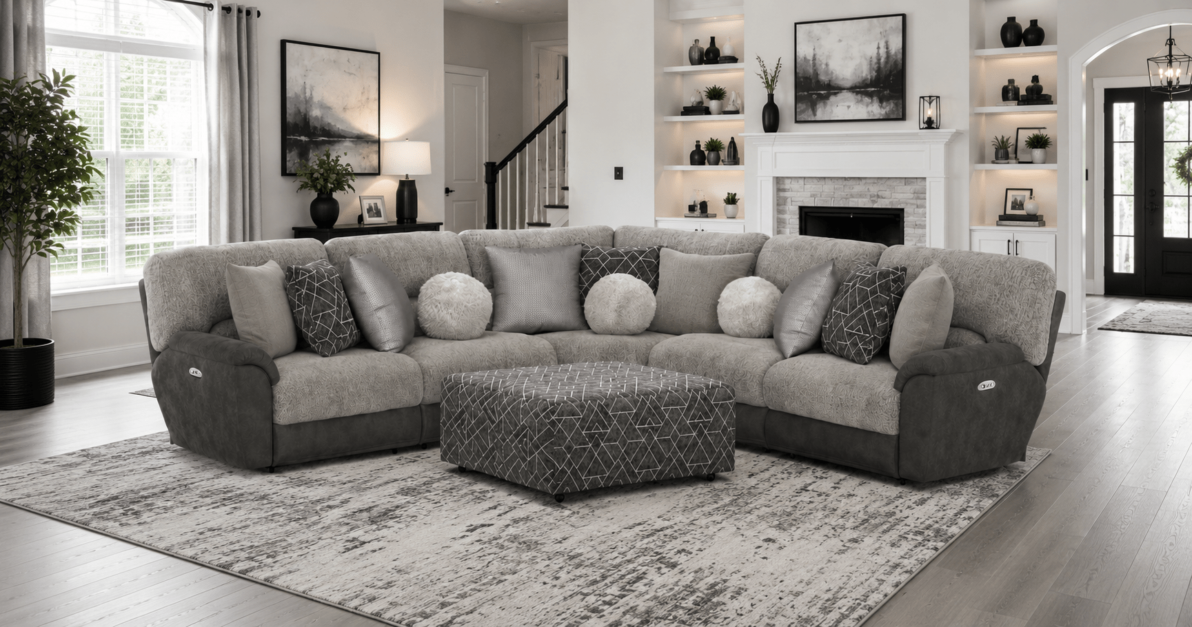 Rendezvous 274 - 5 PC Power Reclining Sectional - American Furniture of Slidell