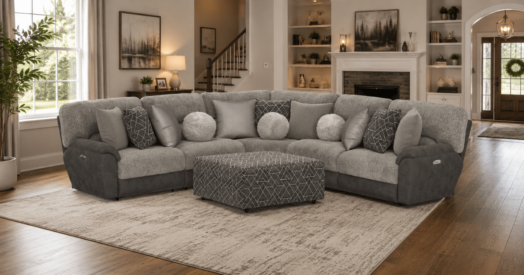 Rendezvous 274 - 5 PC Power Reclining Sectional - American Furniture of Slidell