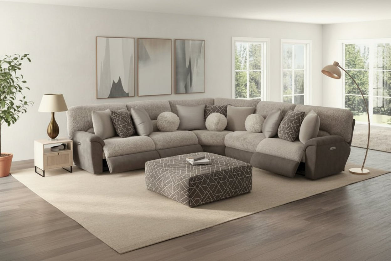 Rendezvous 274 - 5 PC Power Reclining Sectional - American Furniture of Slidell