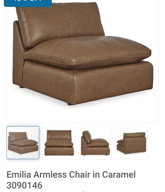 Signature Design by Ashley Emilia Leather 3 pc Sectional 3090177/3090146/3090177