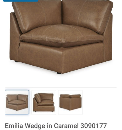 Signature Design by Ashley Emilia Leather 3 pc Sectional 3090177/3090146/3090177